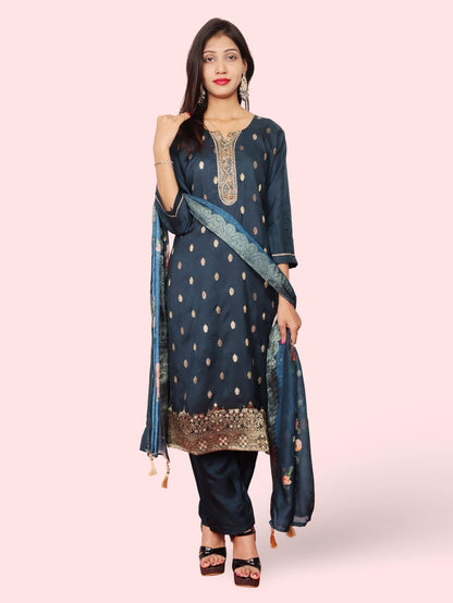 Women's Straight Kurta - Pant, and Dupatta Set - UrbanNest Co