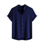 Men's Stand Collar Slim Fit Linen - Cotton Suit Set - UrbanNest Co