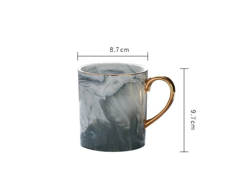 Creative Ceramic Mug With Marble Pattern And Gold Handle - UrbanNest Co