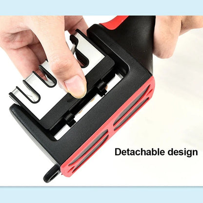Kitchen 4Segment Knife Sharpener Household Multi - Functional Hand - Held Three - Purpose Black Sharpening Stone - UrbanNest Co