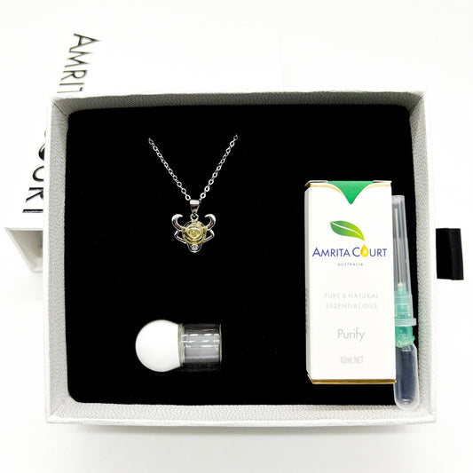 Sterling Silver Zodiac Aroma Necklace - Taurus April - May | Perfect Birthday Gift | Energy & Healing | Diffuse on the go - UrbanNest Co