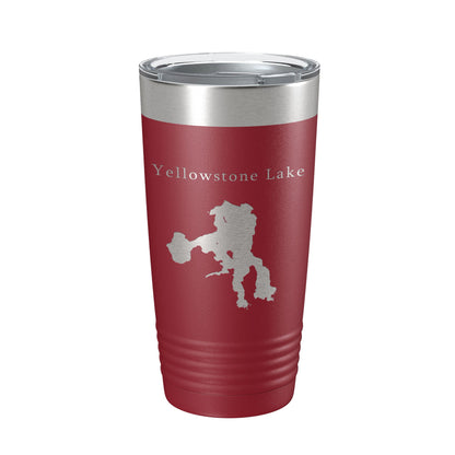 Yellowstone Lake Map Tumbler Travel Mug Insulated Laser Engraved Coffee Cup Wyoming 20 oz - UrbanNest Co