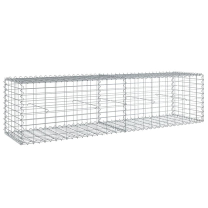 NNEVL Gabion Basket with Cover 200x50x50 cm Galvanised Iron - UrbanNest Co