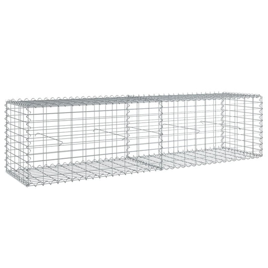NNEVL Gabion Basket with Cover 200x50x50 cm Galvanised Iron - UrbanNest Co
