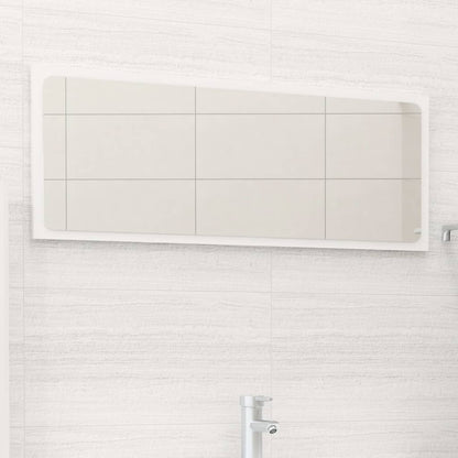 NNEVL Bathroom Mirror High Gloss White 90x1.5x37 cm Chipboard - UrbanNest Co