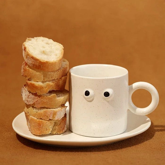 Big Eyes Handmade Ceramic Coffee Mug - Unique, Cute, and Funny - UrbanNest Co