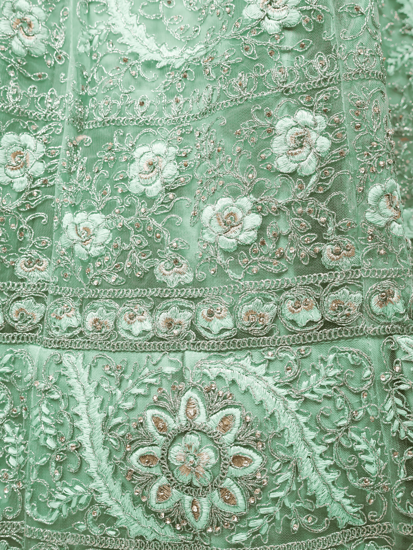 Semi - Stitched Lehenga with American Diamond & Zari Thread Work by Shreekama - UrbanNest Co