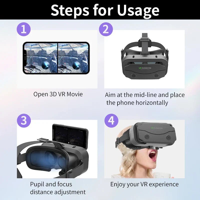 3D VR Glasses with Smart Goggles for Smartphones - UrbanNest Co