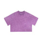 Short women's vintage washed snowflake pure cotton short - sleeve T-shirt - UrbanNest Co