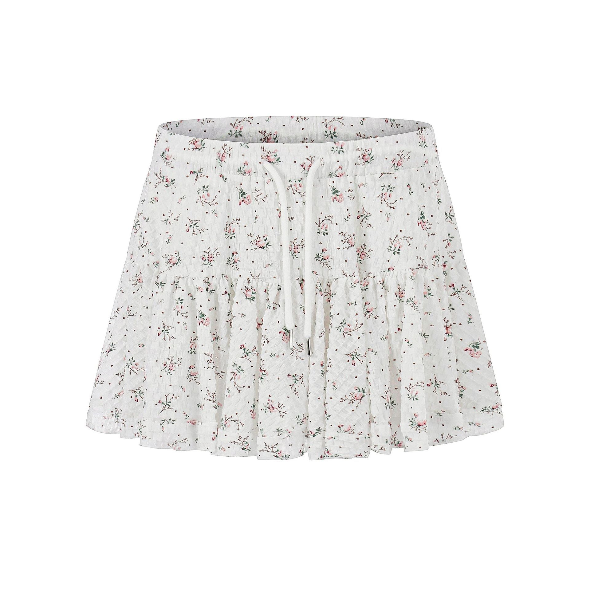 Floral High - Waisted A - Line Mini Skirt for Women, Flared Pleated Skirt with Anti - Slip Design - UrbanNest Co