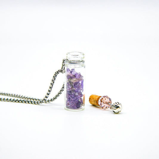 Amethyst Diffuser Necklace | Aroma Jewelry | Energy & Healing | Diffusing on the go - UrbanNest Co