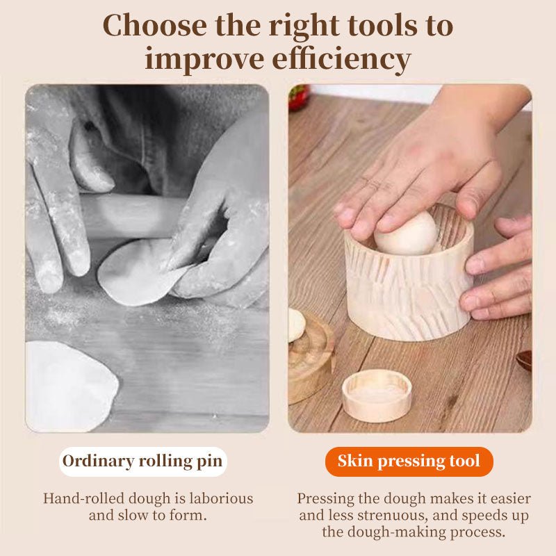 Hand - Held Wood Dumpling Maker Press - Quick Dough Wrapper Tool for Dumplings, Empanadas, Pierogi, and Hand Pies - UrbanNest Co
