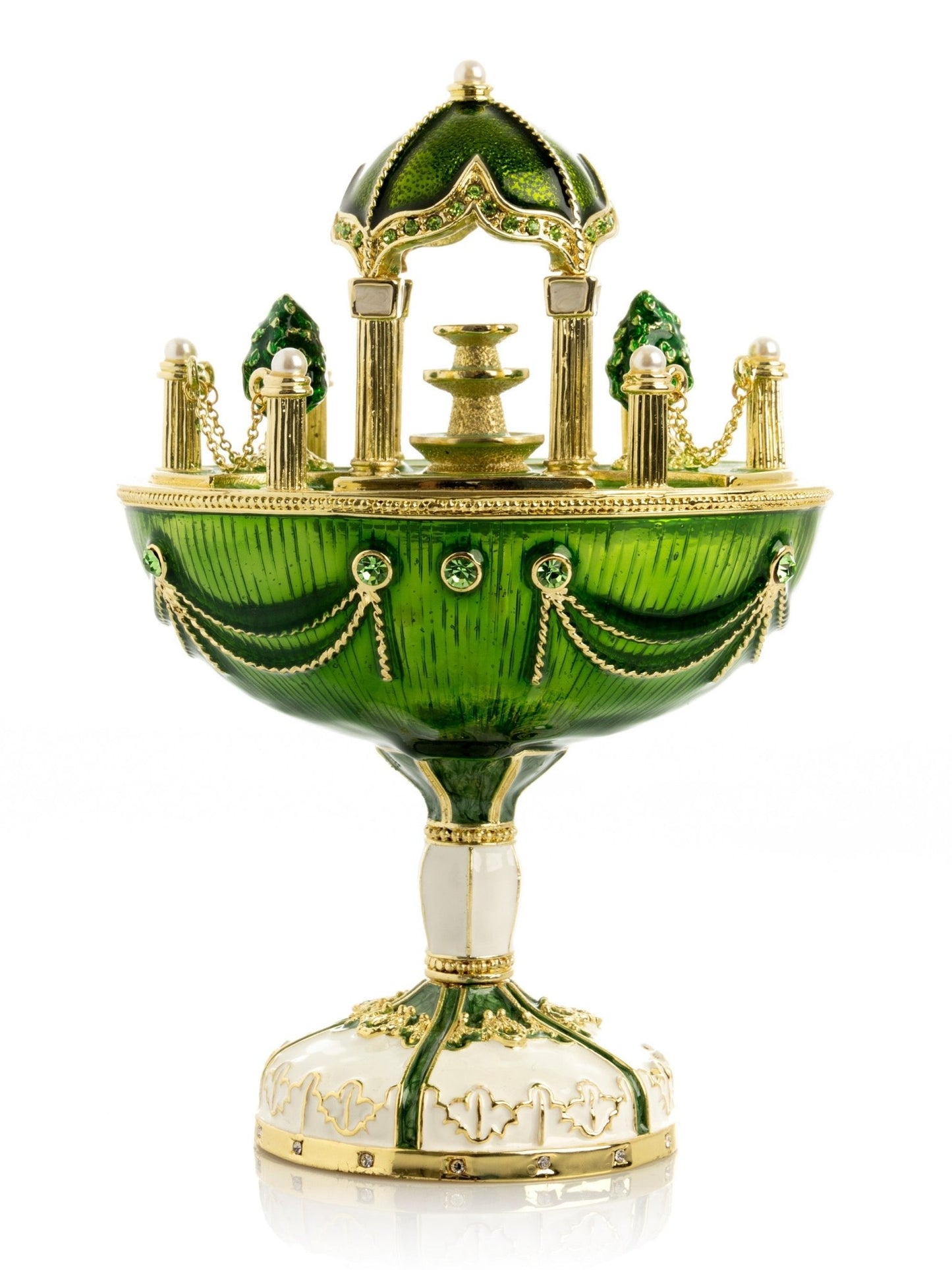 Garden Pavilion Design Cupola Fountain Green Egg Limited Edition of 250 Trinket Box - UrbanNest Co