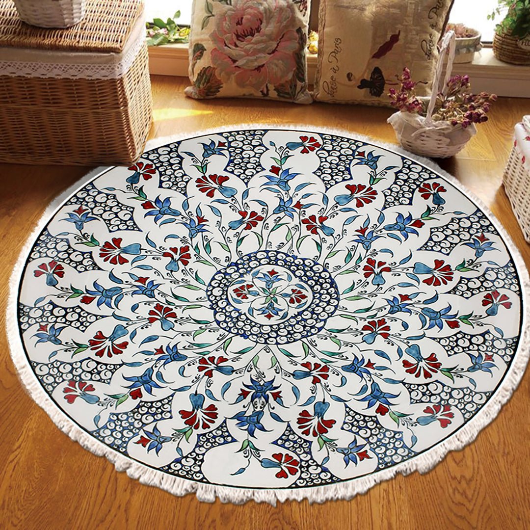 SOGA 2X 120cm Mandala Area Rug for Living Room Lounge Bedroom Anti - slip Doormat Home Decor - UrbanNest Co
