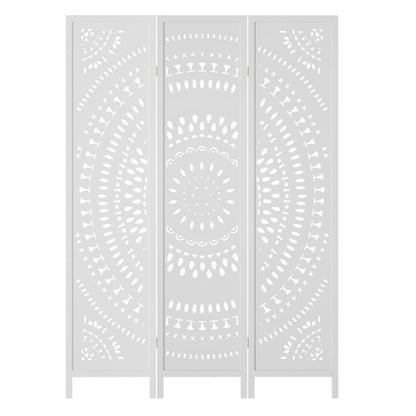 Artiss 3 Panel Room Divider Screen 132x170cm Circle White - UrbanNest Co