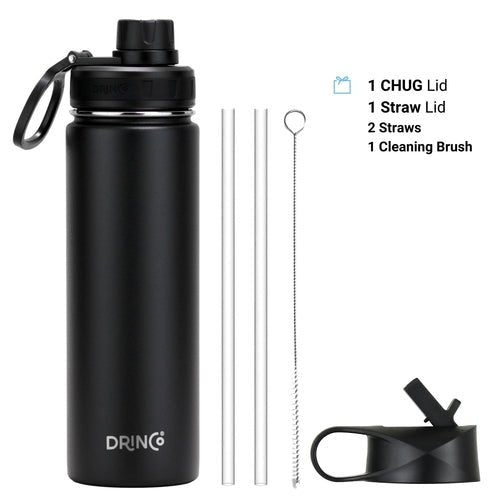 DRINCO® 22oz Stainless Steel Sport Water Bottle - Black - UrbanNest Co