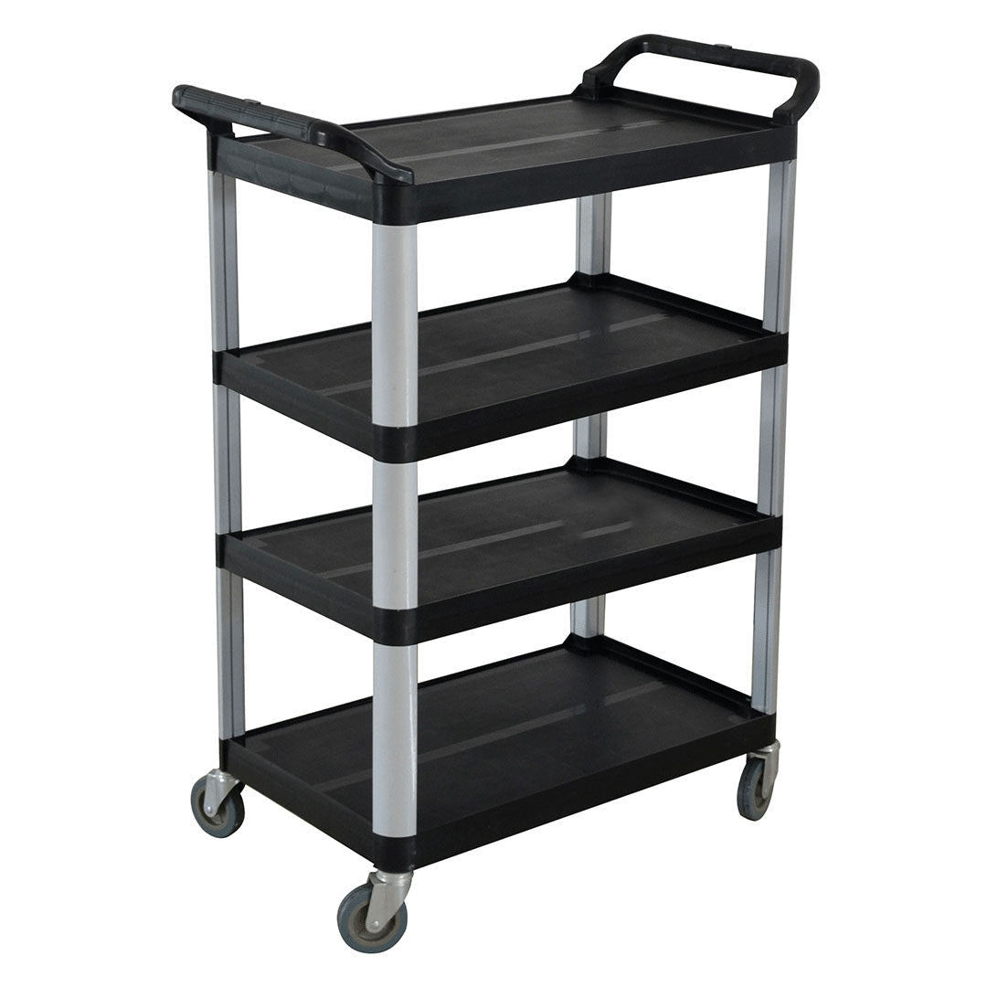 SOGA 4 - Tier Portable Kitchen Food Trolley Cart with Wheels 950x500x1270mm Black - UrbanNest Co