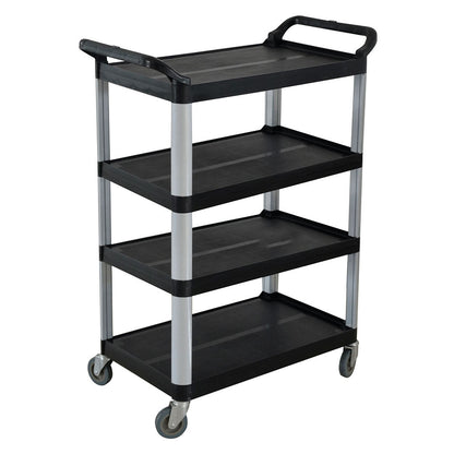SOGA 4 - Tier Portable Kitchen Food Trolley Cart with Wheels 950x500x1270mm Black - UrbanNest Co