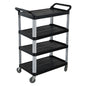 SOGA 4 - Tier Portable Kitchen Food Trolley Cart with Wheels 950x500x1270mm Black - UrbanNest Co