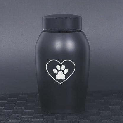 Stainless Steel Pet Memorial Urn: Black Portable & Moisture - Proof Ash Keepsake Designed for Small Pets - UrbanNest Co
