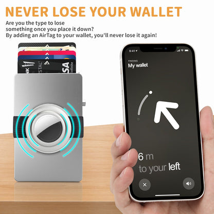 TOYFID All - Aluminum Pop Up Slide Rfid Slim Card Holder Wallet With Airtag Holder - UrbanNest Co