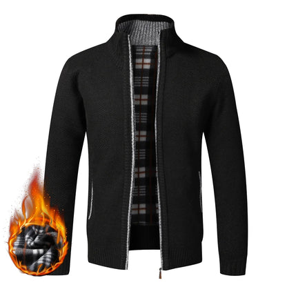 Men's Fleece Zip Cardigan Jacket Slim Fit Knit - UrbanNest Co