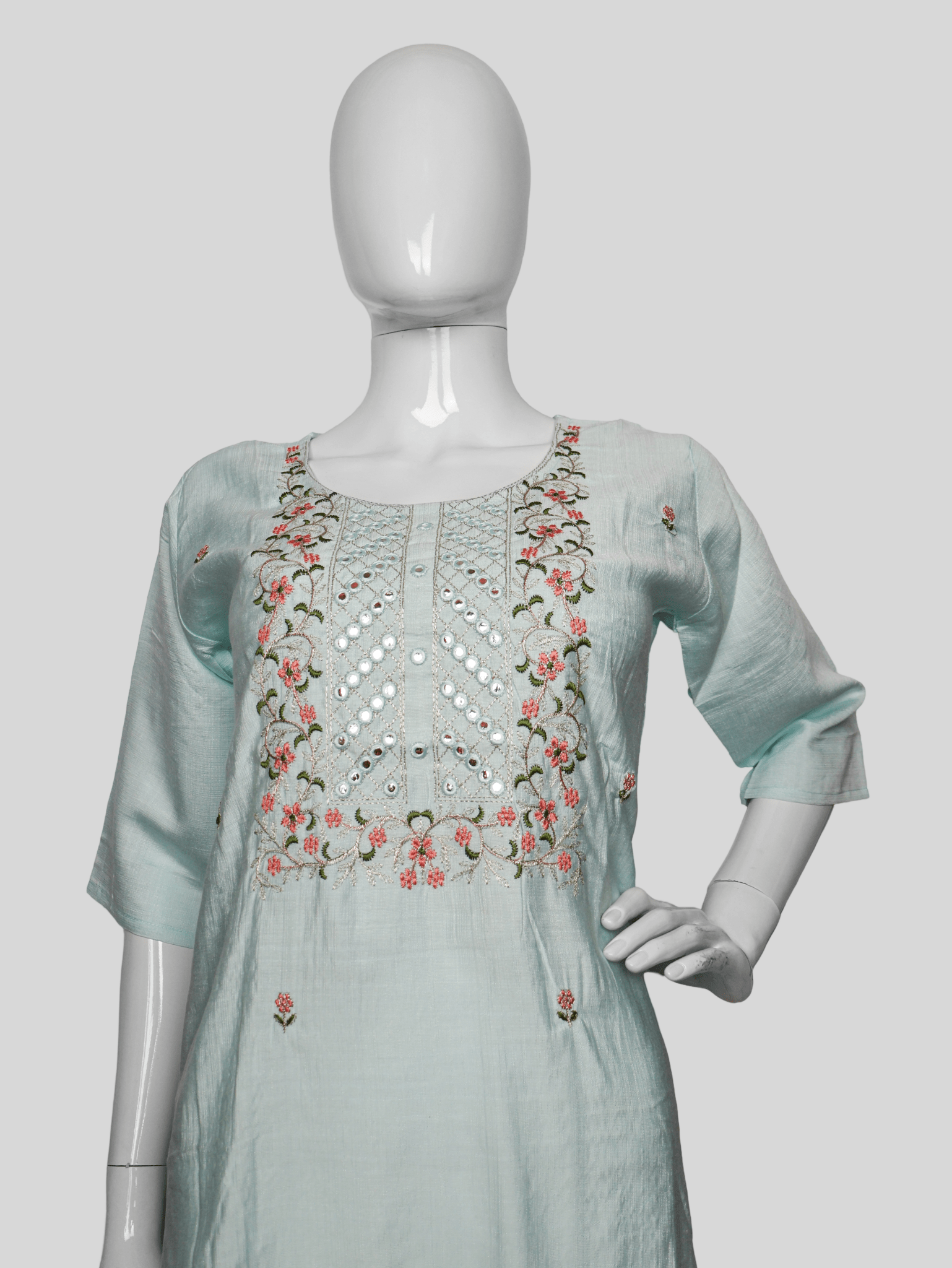 Cotton Kurti with Beautifully Embroidered Neckline - UrbanNest Co