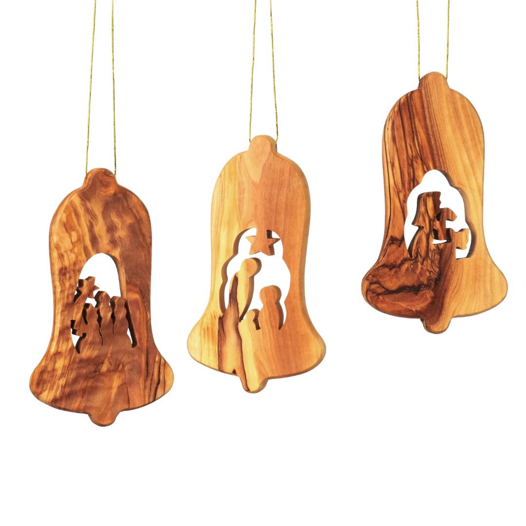 Olivenholz Krippen - Anhänger im 3er Set (ohne Rinde) | Baumschmuck & Weihnachtsdeko für Advent und Weihnachten - UrbanNest Co