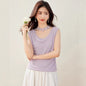 Clothing Decorative Sleeveless Vest Women Summer Inner Wear Plus Size Slim Fit Versatile Knit Top Purple Underwear - UrbanNest Co