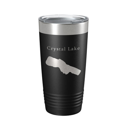 Crystal Lake Map Tumbler Travel Mug Insulated Laser Engraved Coffee Cup Michigan 20 oz - UrbanNest Co