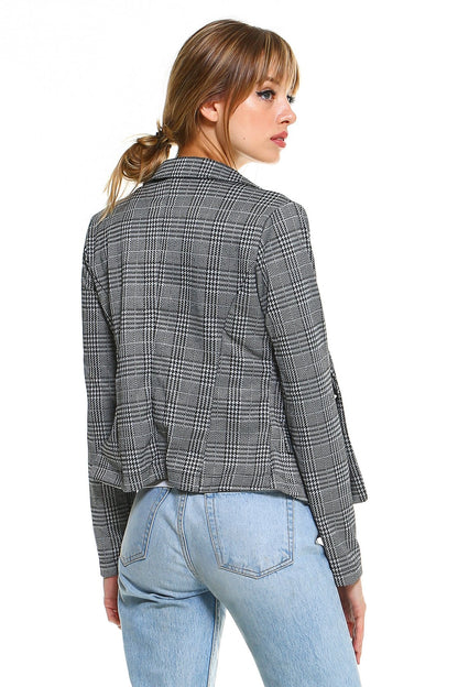 Classic Plaid Fitted Blazer - UrbanNest Co