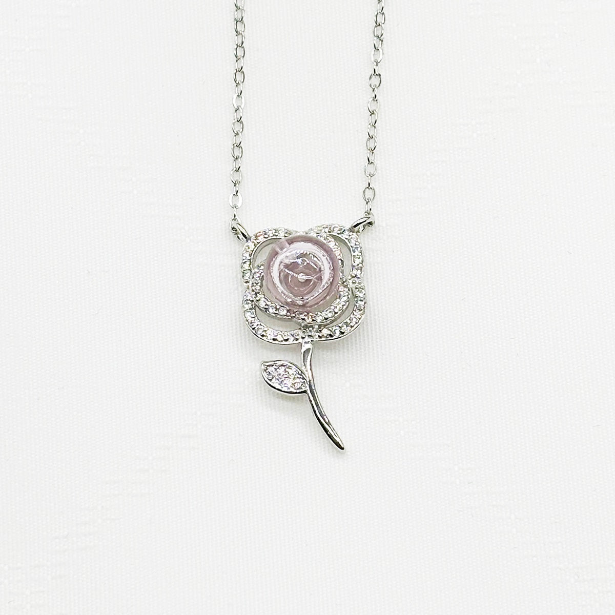 Sterling Silver Rose Garden Aroma Necklace - Pink | Energy & Healing | Diffuse on the go - UrbanNest Co
