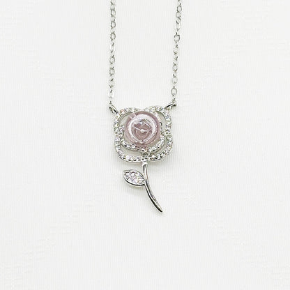 Sterling Silver Rose Garden Aroma Necklace - Pink | Energy & Healing | Diffuse on the go - UrbanNest Co