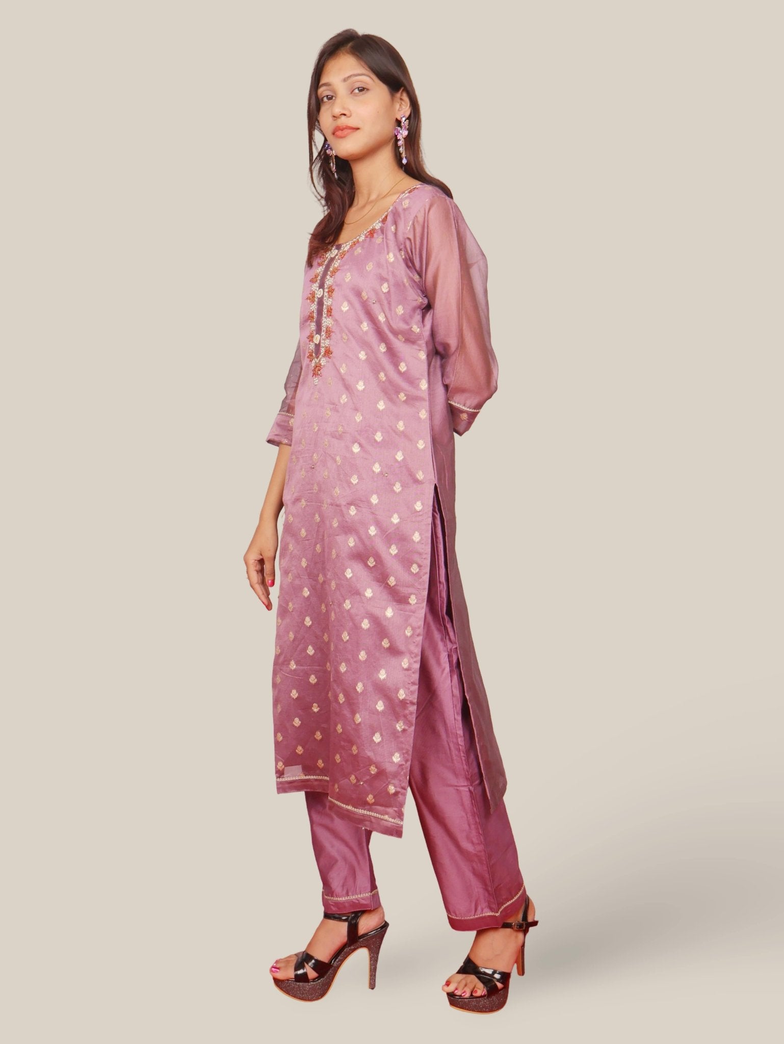 Women's Silk Kurta - Pant, and Dupatta Set - UrbanNest Co