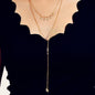 Trendy Jewellery Rhinestone Double layer Gold Chain Star Charm Y shape Necklace - UrbanNest Co