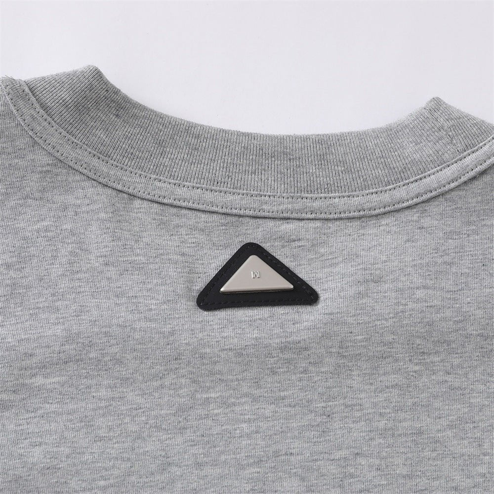 Simple letter hot stamping short sleeved shirt - UrbanNest Co