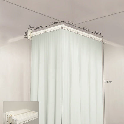Foldable Shower Curtain Set, Invisible Waterproof Polyester Shower Divider, Retractable for Wet & Dry Zone Separation. - UrbanNest Co