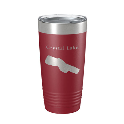 Crystal Lake Map Tumbler Travel Mug Insulated Laser Engraved Coffee Cup Michigan 20 oz - UrbanNest Co