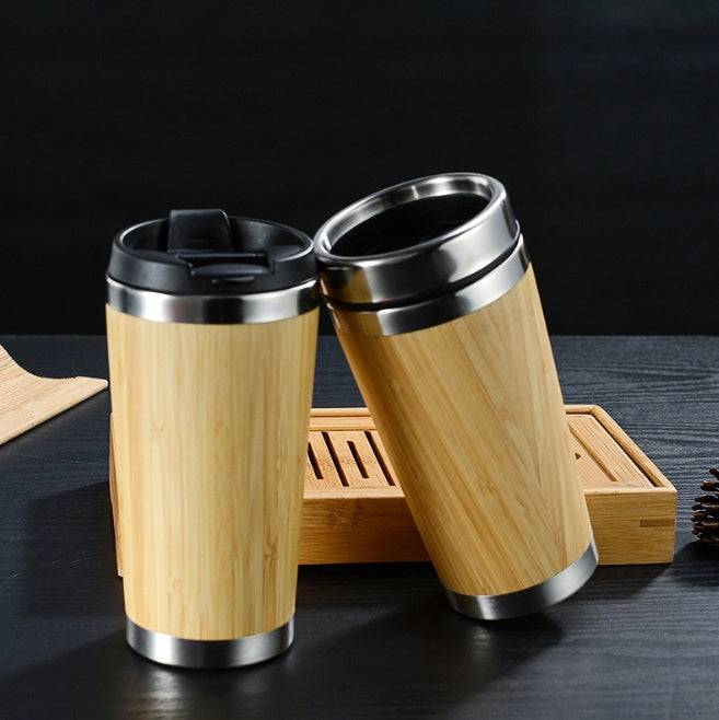 Leakproof Bamboo Travel Mug | 14oz Thermal Insulating Eco Coffee Cup - UrbanNest Co