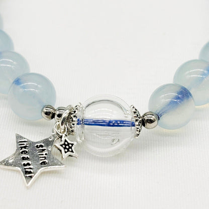 Sterling Silver Crystal Aroma Bracelet - Aquamarine | Energy & Healing | Diffuser Jewellery - UrbanNest Co