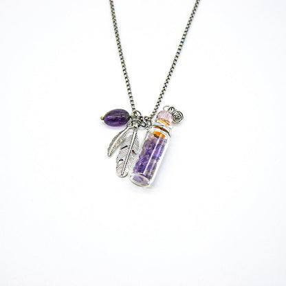 Amethyst Diffuser Necklace | Aroma Jewelry | Energy & Healing | Diffusing on the go - UrbanNest Co