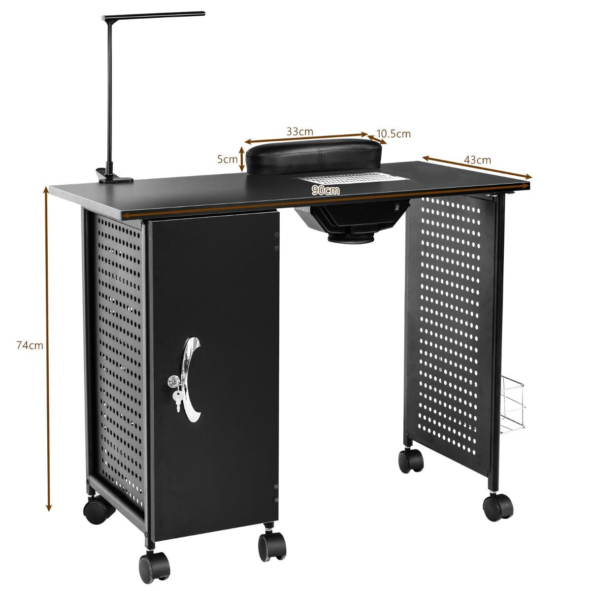 NNECW Manicure Nail Table with 5 Removable Drawers for Salon - UrbanNest Co