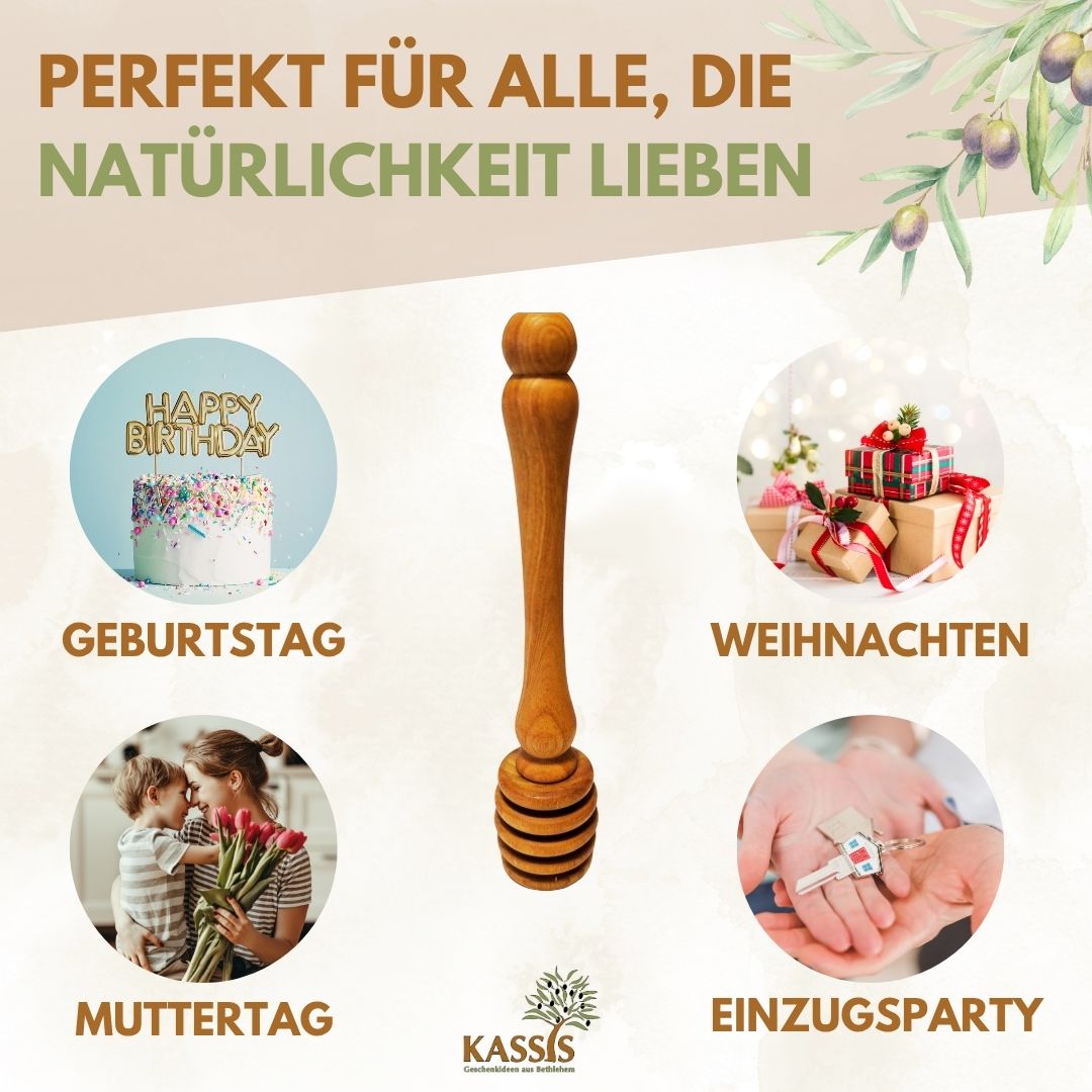 Olivenholz Honiglöffel mit zwei Ersatzköpfen - UrbanNest Co