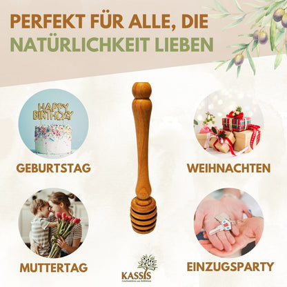 Olivenholz Honiglöffel mit zwei Ersatzköpfen - UrbanNest Co