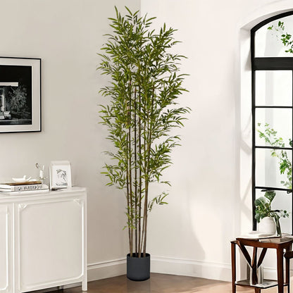 SOGA 2X 210cm Lucky Bamboo Tree Bambusa Vulgaris Artificial Plant w/ 7 Branches Home Accent Decor - UrbanNest Co