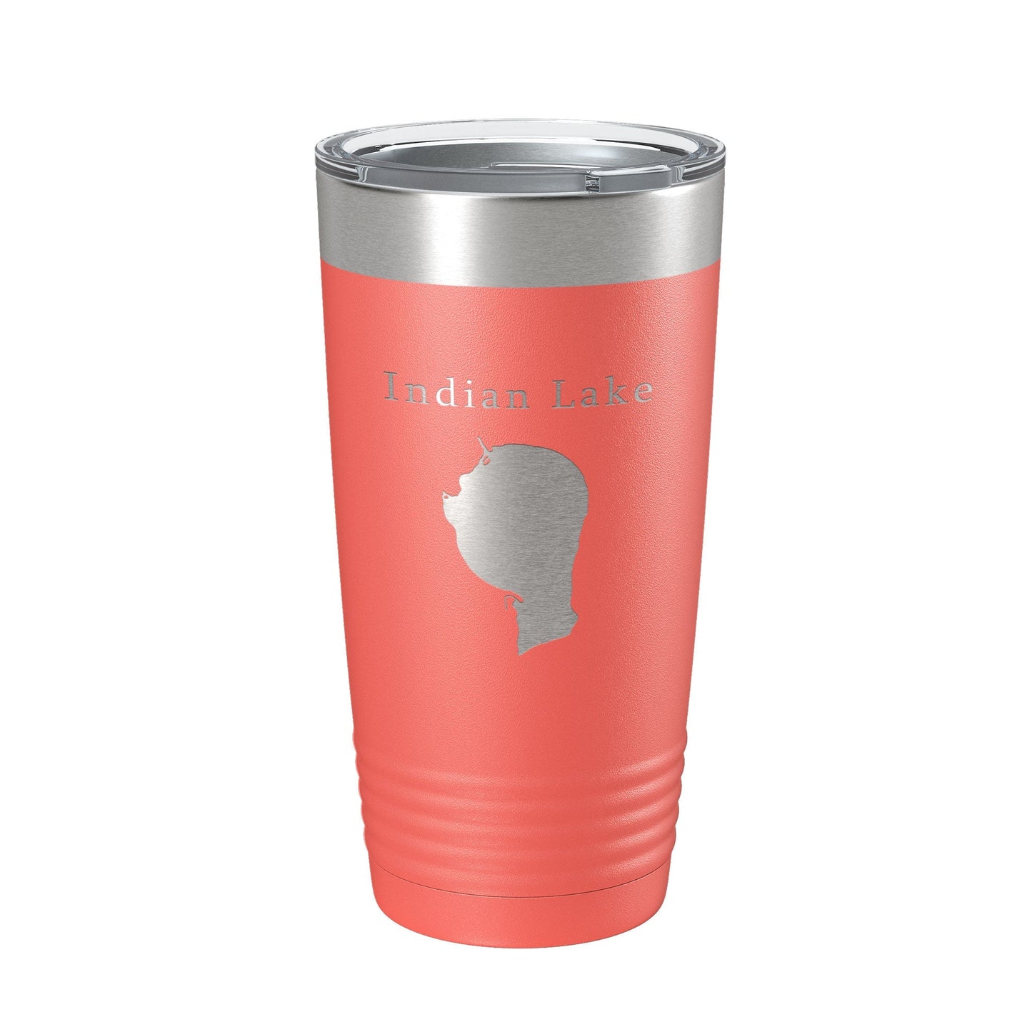 Indian Lake Map Tumbler Travel Mug Insulated Laser Engraved Coffee Cup Silver Creek Township Michigan 20 oz - UrbanNest Co