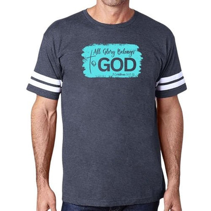 Mens Vintage Sport T-shirt All Glory Belongs to God Christian - UrbanNest Co