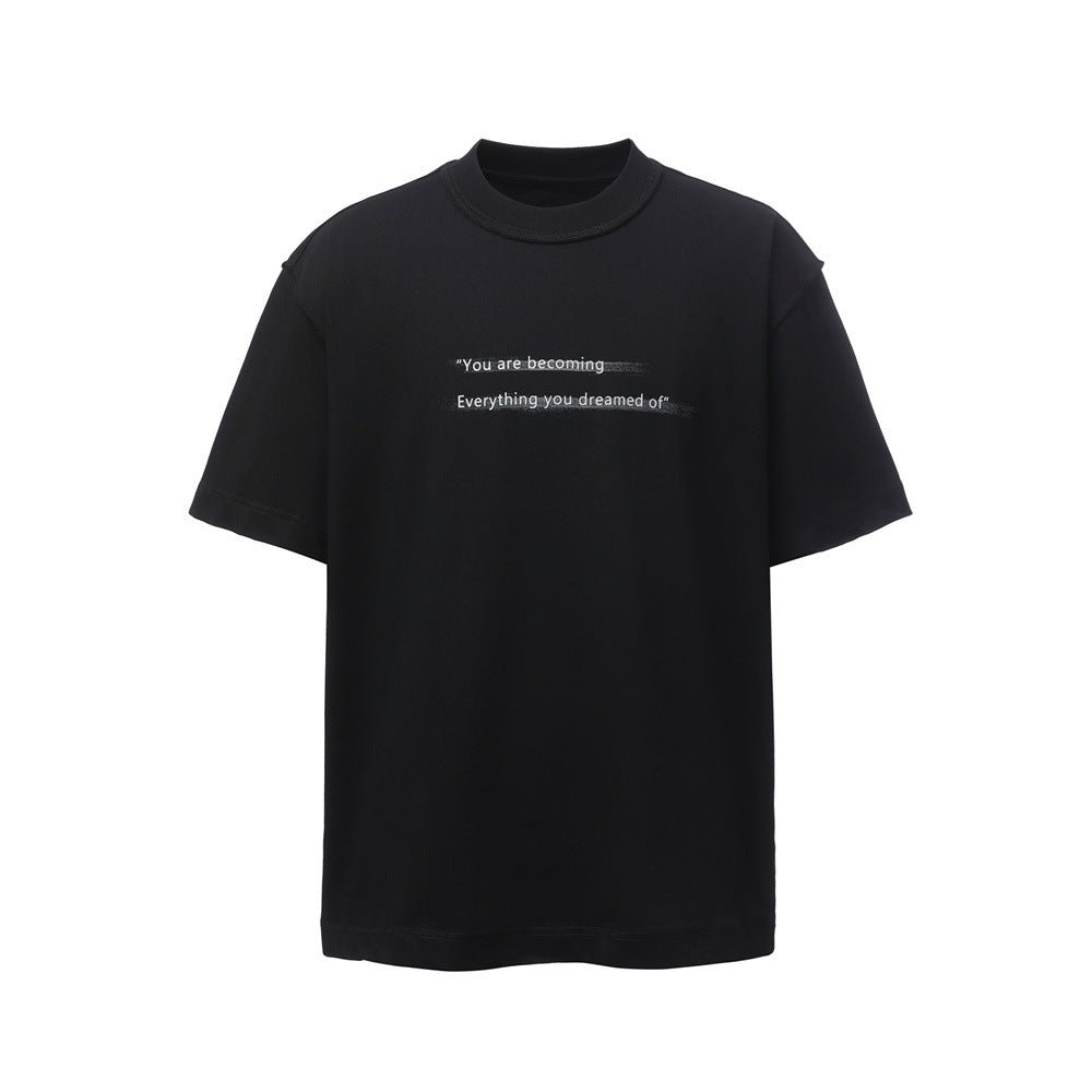 Simple letter hot stamping short sleeved shirt - UrbanNest Co