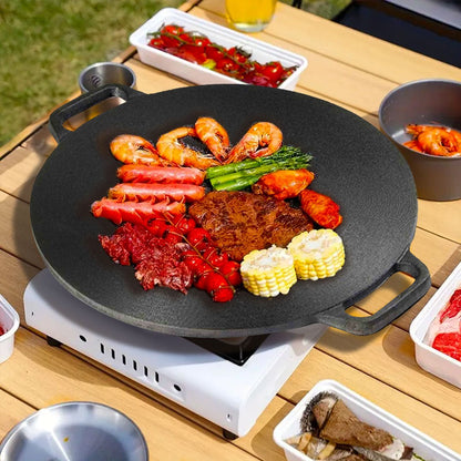 SOGA 2X Cast Iron Induction Crepes Pan Baking Cookie Pancake 40x33cm - UrbanNest Co