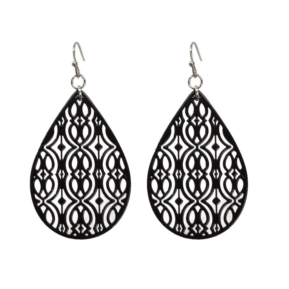AU Post Oval Hollow Ethnic Water Drop Dangle Earrings Boho Teardrop Jewellery - UrbanNest Co